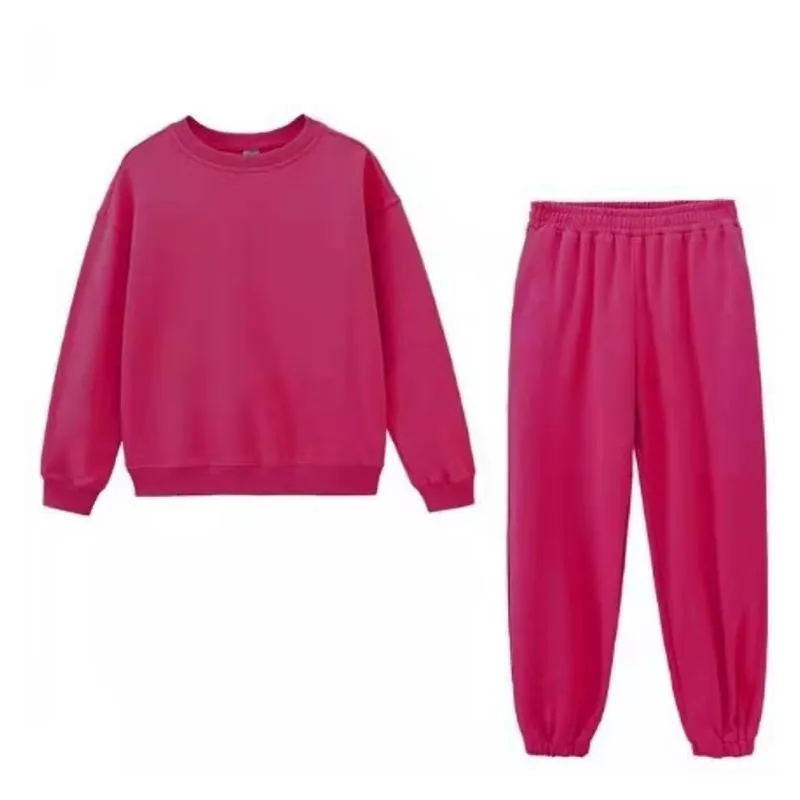 2PCS Women Tracksuit Sets Warm Sports Suit Hoodie   Jogger Pants Fashion Solid Two Piece Sets for Female Sweatshirt Suits Casual Athletic Clothing