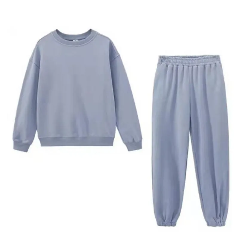 2PCS Women Tracksuit Sets Warm Sports Suit Hoodie   Jogger Pants Fashion Solid Two Piece Sets for Female Sweatshirt Suits Casual Athletic Clothing