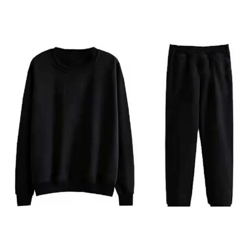 2PCS Women Tracksuit Sets Warm Sports Suit Hoodie   Jogger Pants Fashion Solid Two Piece Sets for Female Sweatshirt Suits Casual Athletic Clothing