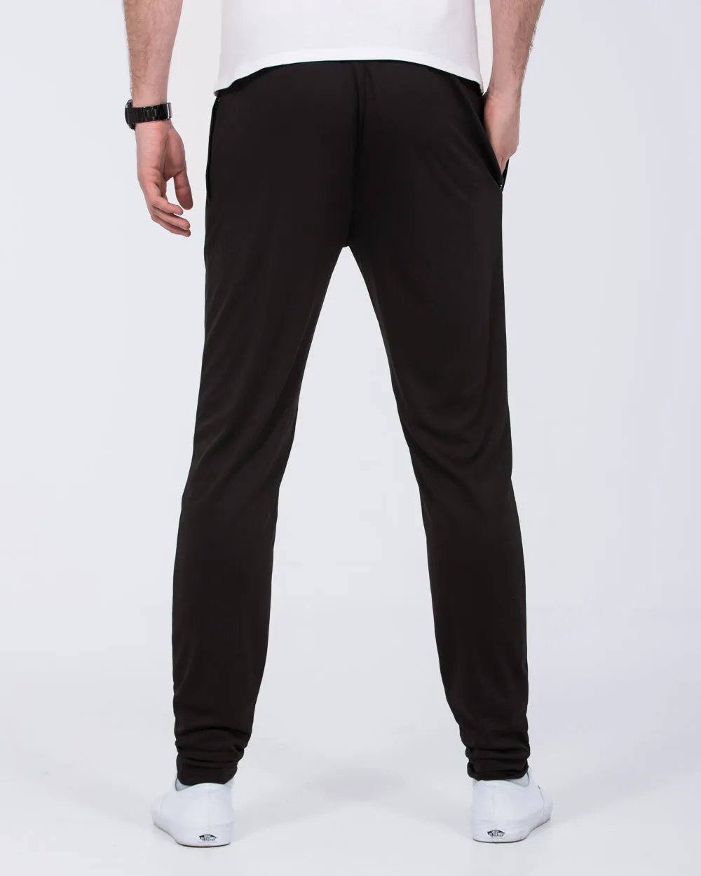 2t Gabriel Slim Fit Tall Open Hem Tracksuit Bottoms (black)