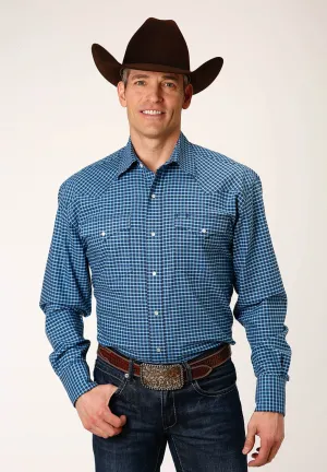 3-001-0064-0773 Roper Men's Amarillo LS Shirt Blue