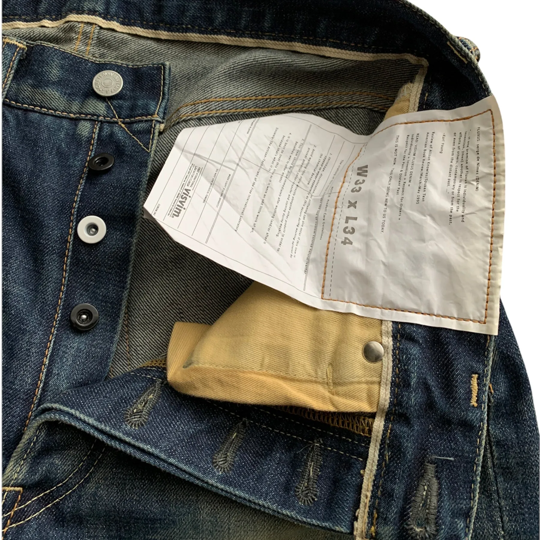 [33W 34L] Visvim Fluxus Serge De Nimes Distressed Selvedge Indigo Denim Jeans