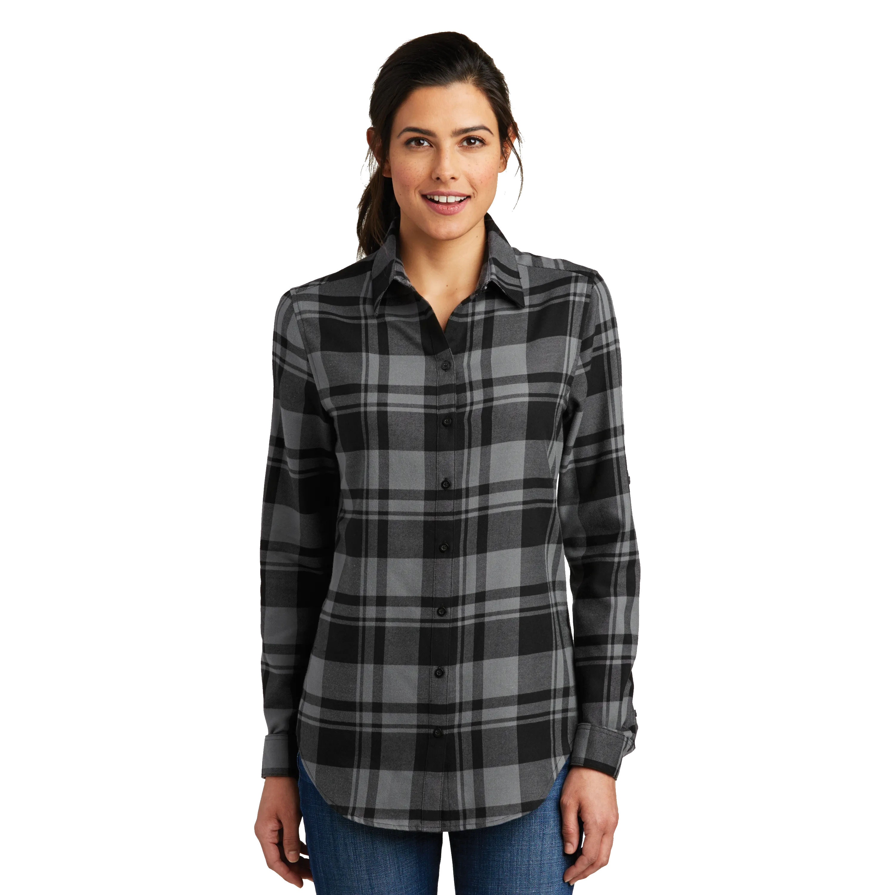A1820W Ladies Plaid Flannel Shirt