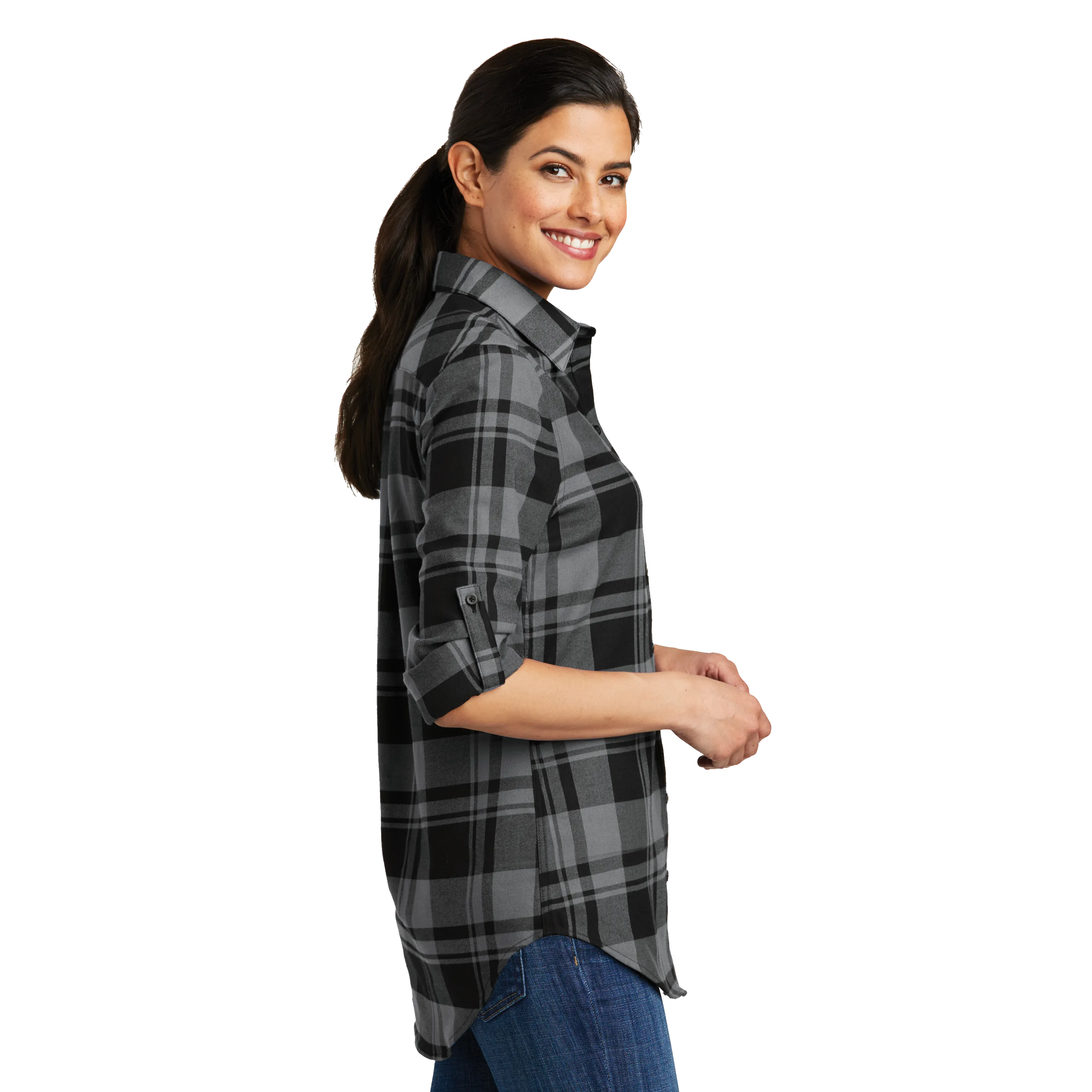 A1820W Ladies Plaid Flannel Shirt
