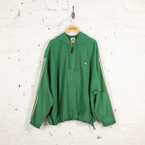 Adidas 90s Hooded Half Zip Tracksuit Top Jacket - Green - XL