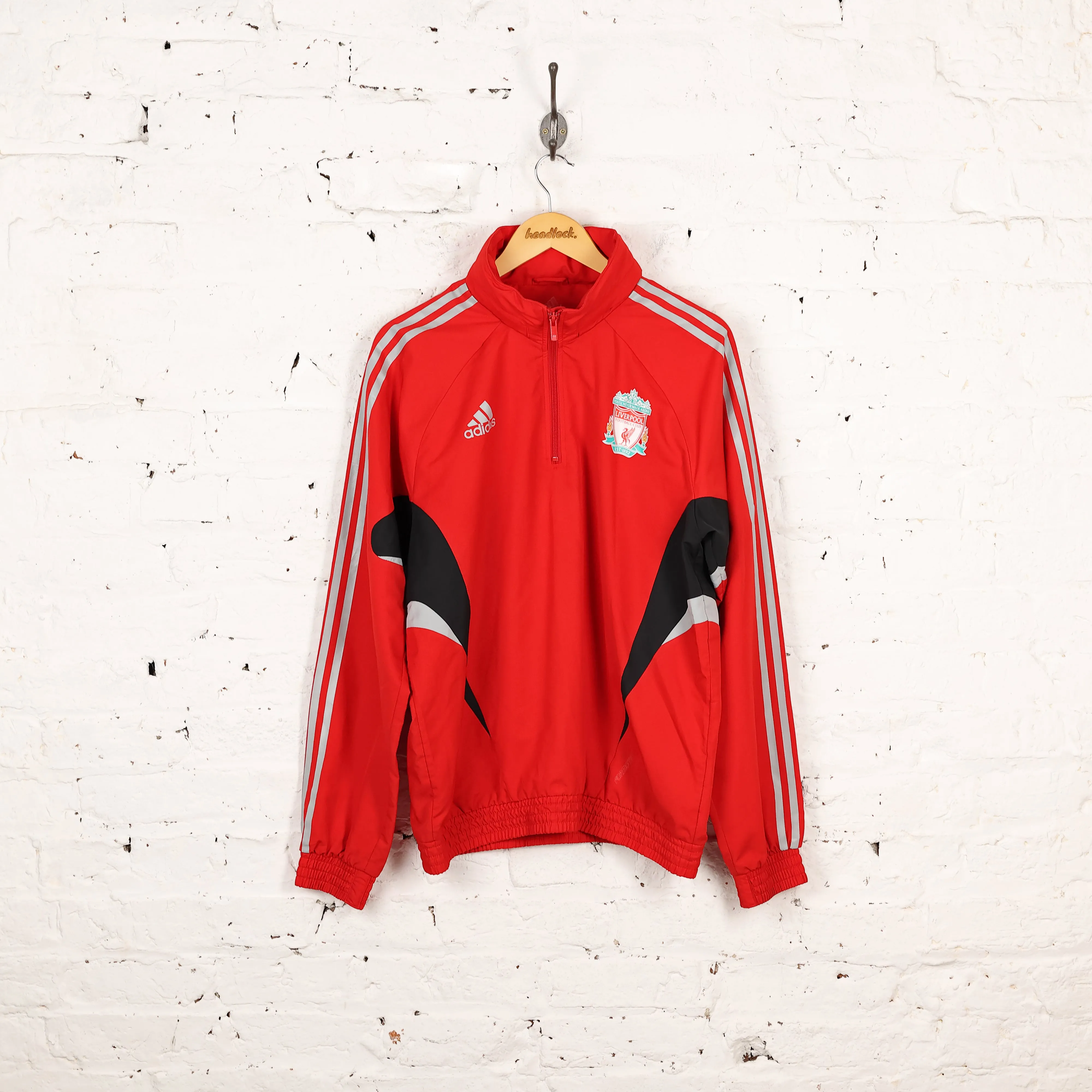 Adidas Liverpool 1/4 Zip Tracksuit Top Jacket - Red - L
