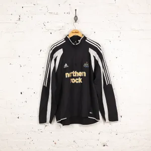Adidas Newcastle United 1/4 Zip Tracksuit Top Jacket - Black - XL