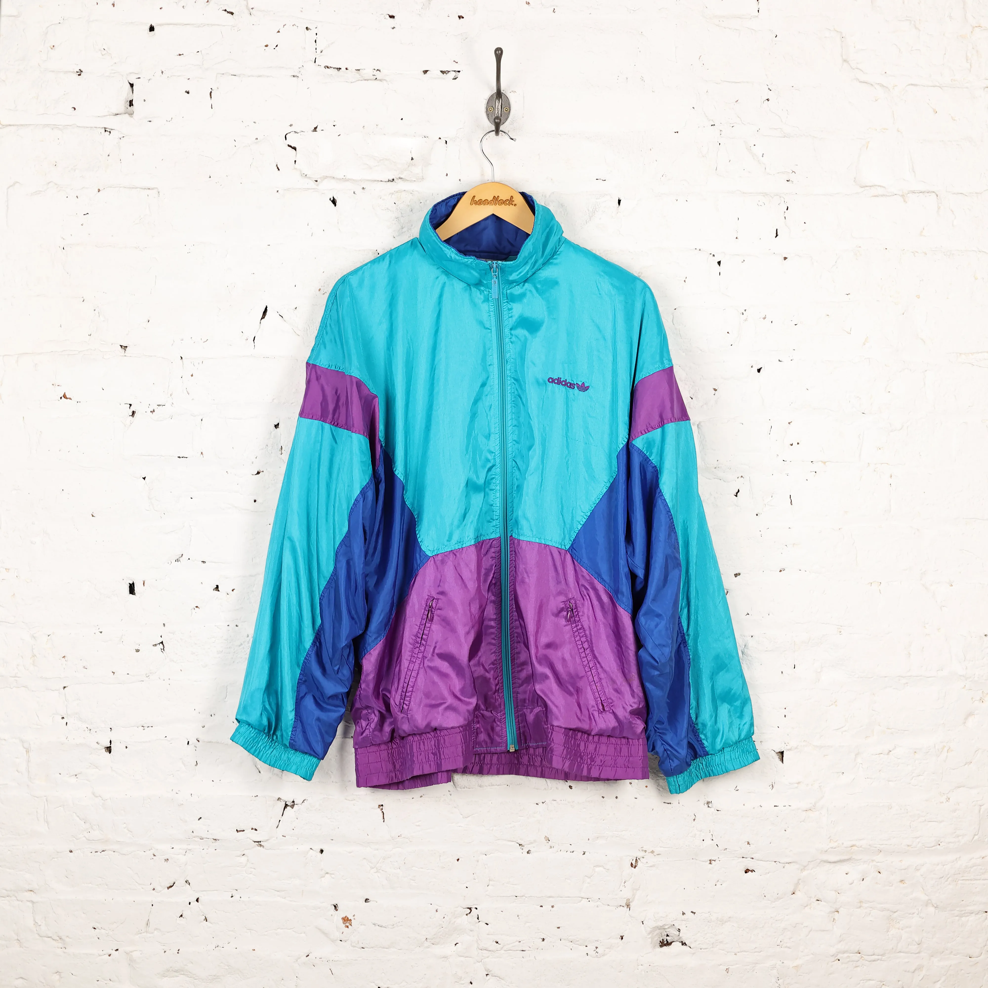 Adidas Shell Tracksuit Top Windbreaker Jacket - Green - XXL
