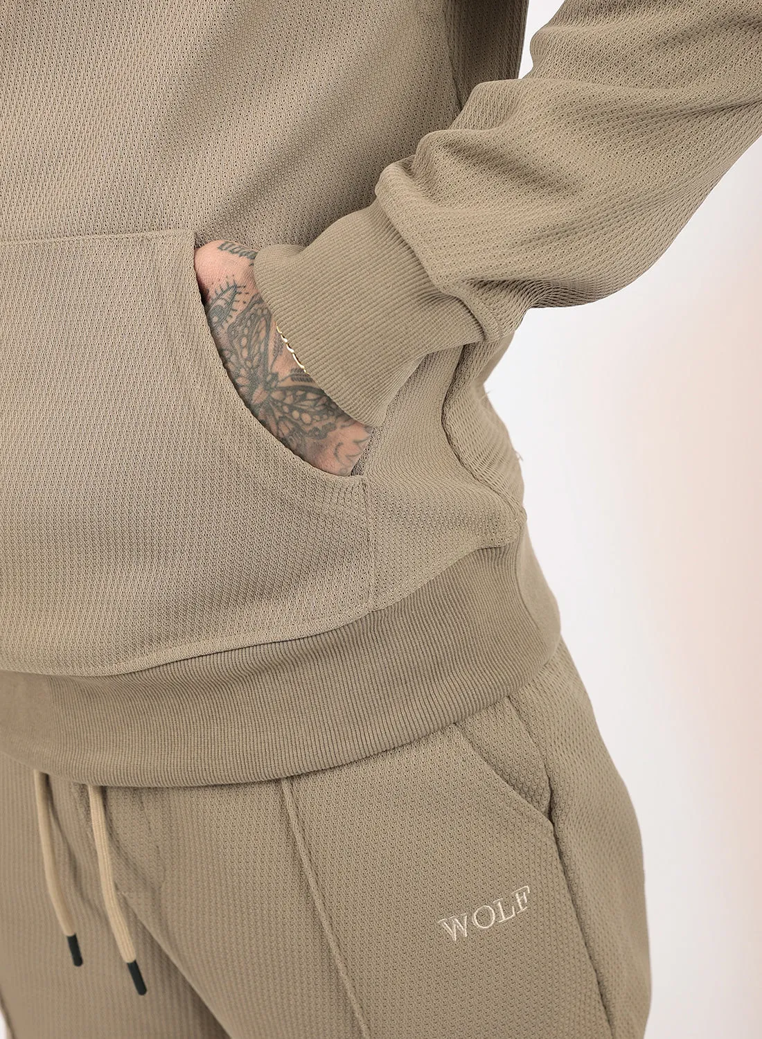Airy Tracksuit Set in Beige