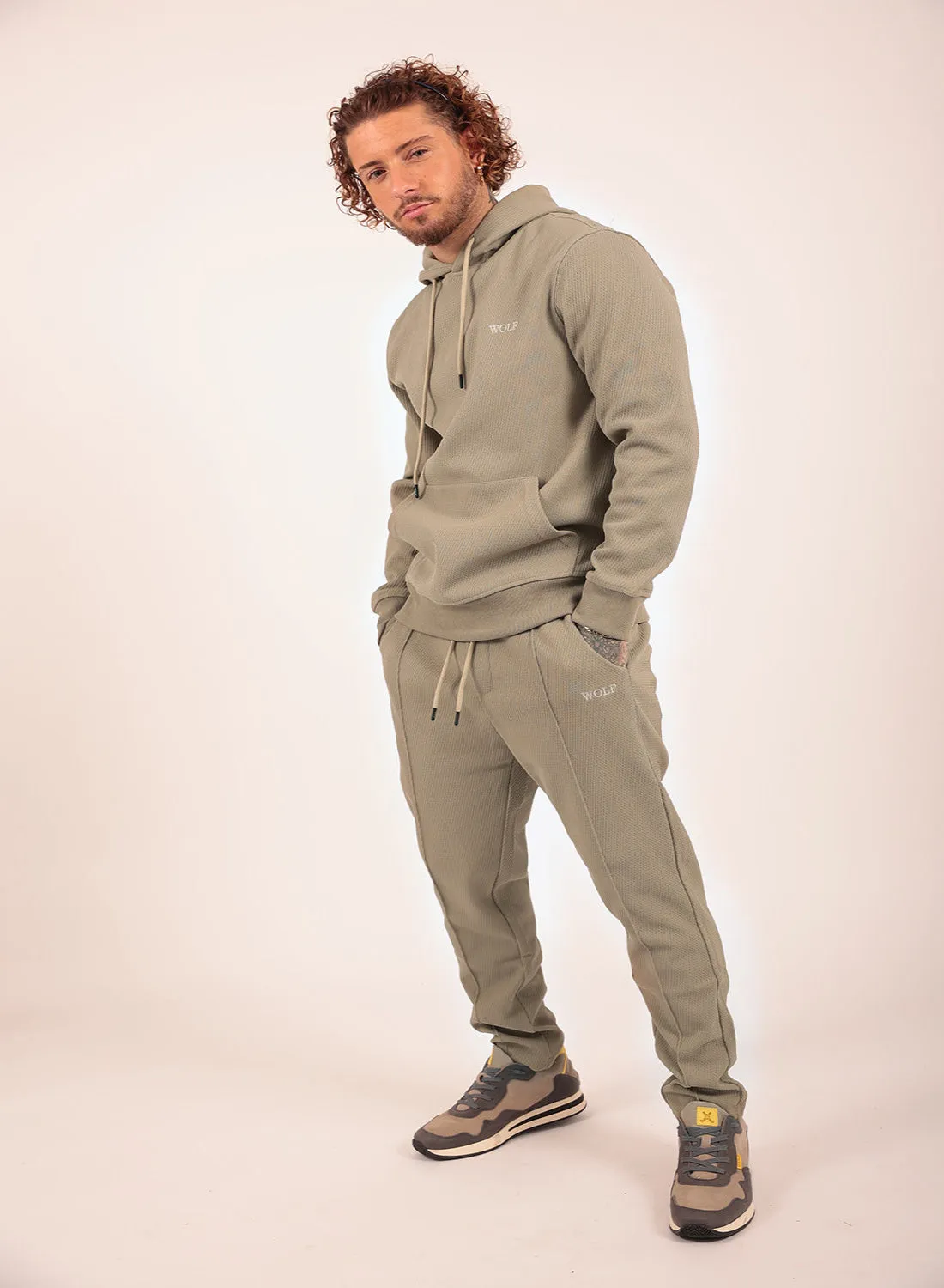 Airy Tracksuit Set in Beige