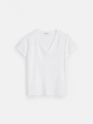 Alex Mill - Elliott V-Neck Tee in Broken Cotton (White)
