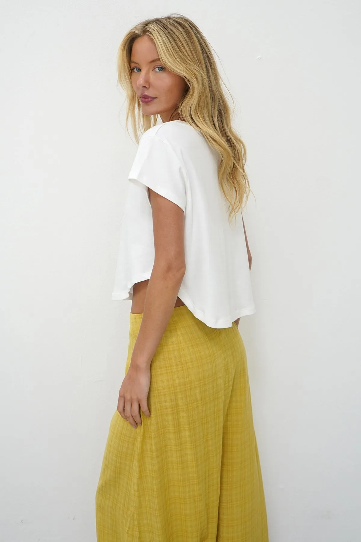 Allie V Neck Tee - White