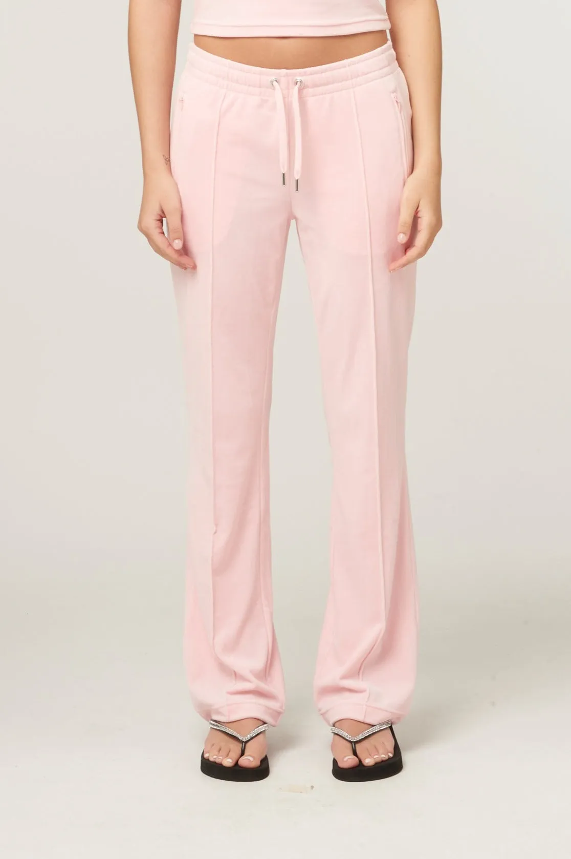 ALMOND BLOSSOM VELOUR DIAMANTÉ TRACKSUIT BOTTOM