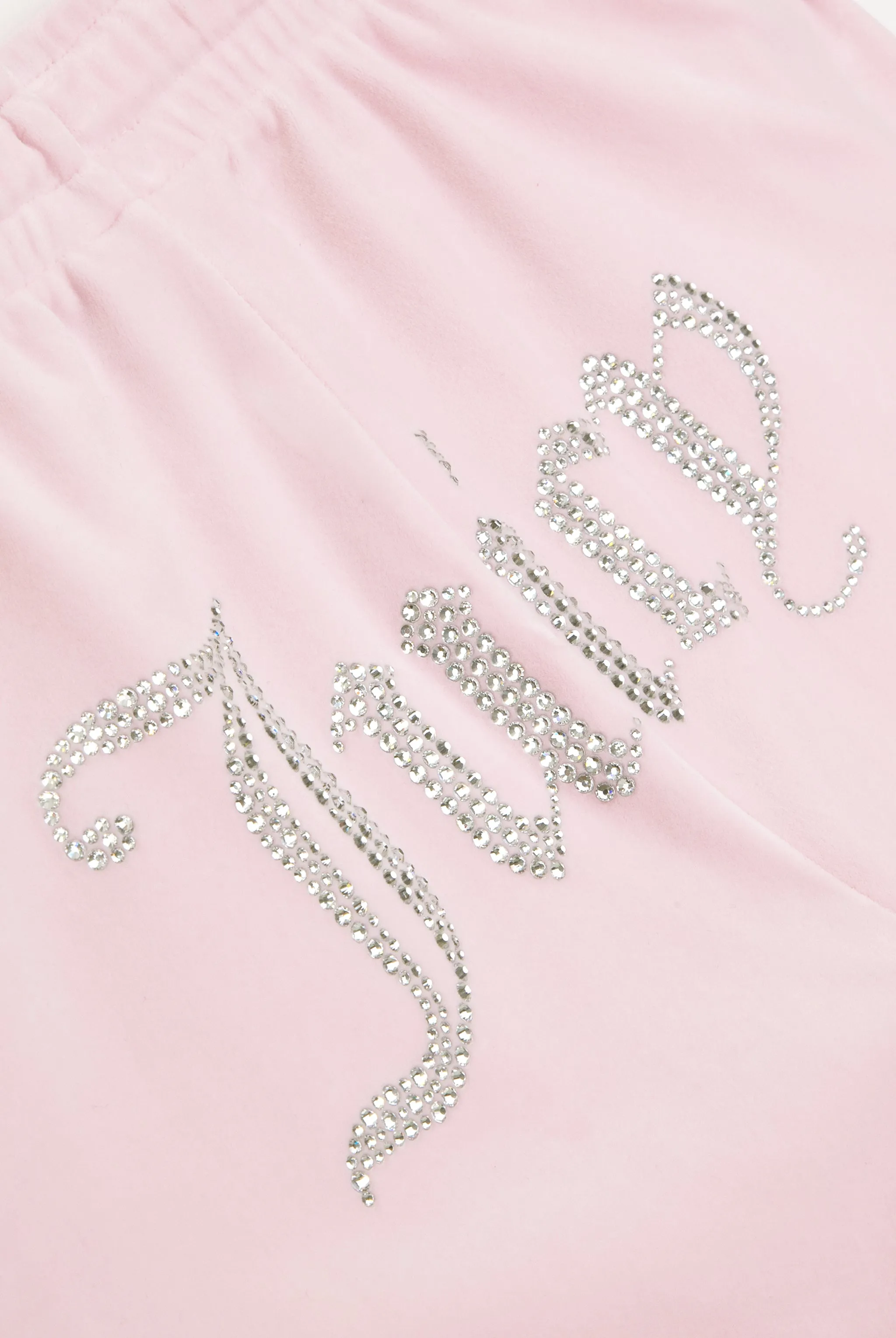ALMOND BLOSSOM VELOUR DIAMANTÉ TRACKSUIT BOTTOM