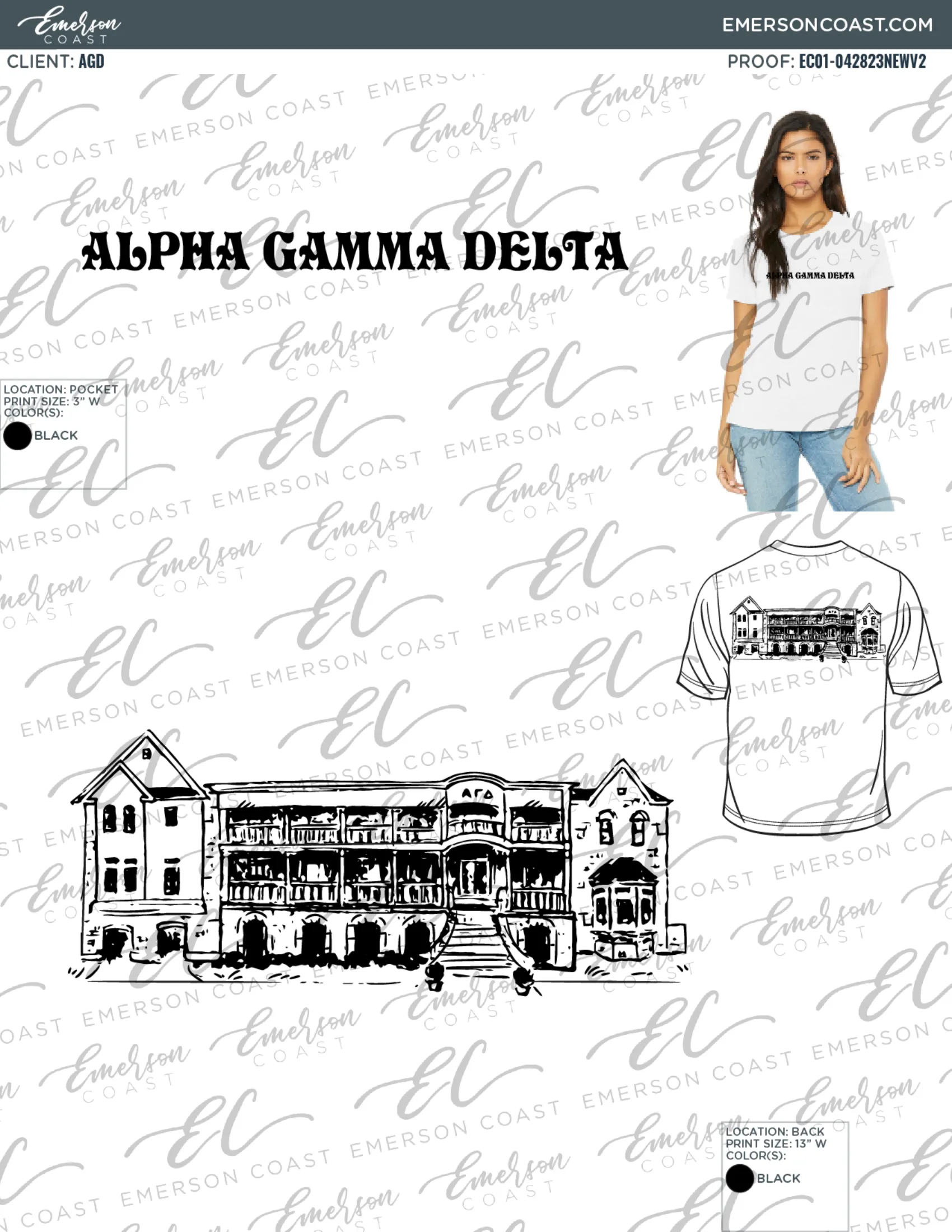 Alpha Gamma Delta Recruitment Rolled Cuff Tee