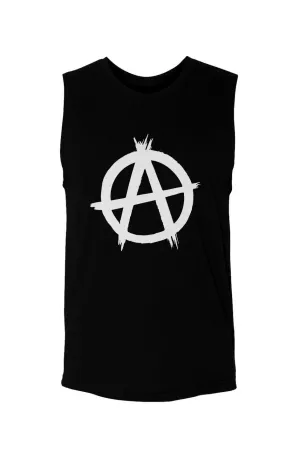 Anarchy (White on Black) - Unisex Muscle Tank