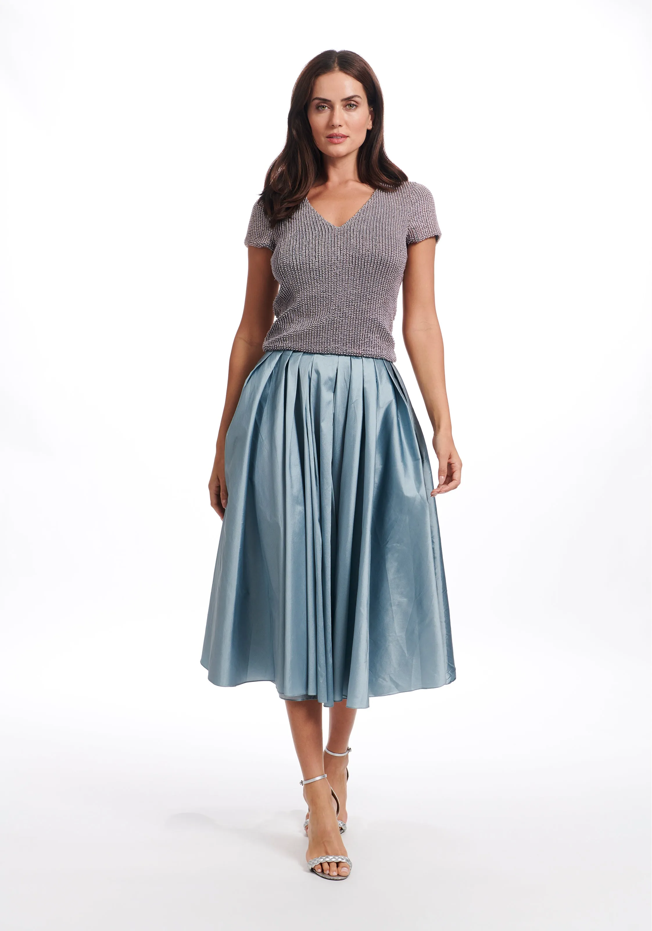 APRICOT PEARL V-NECK TEE