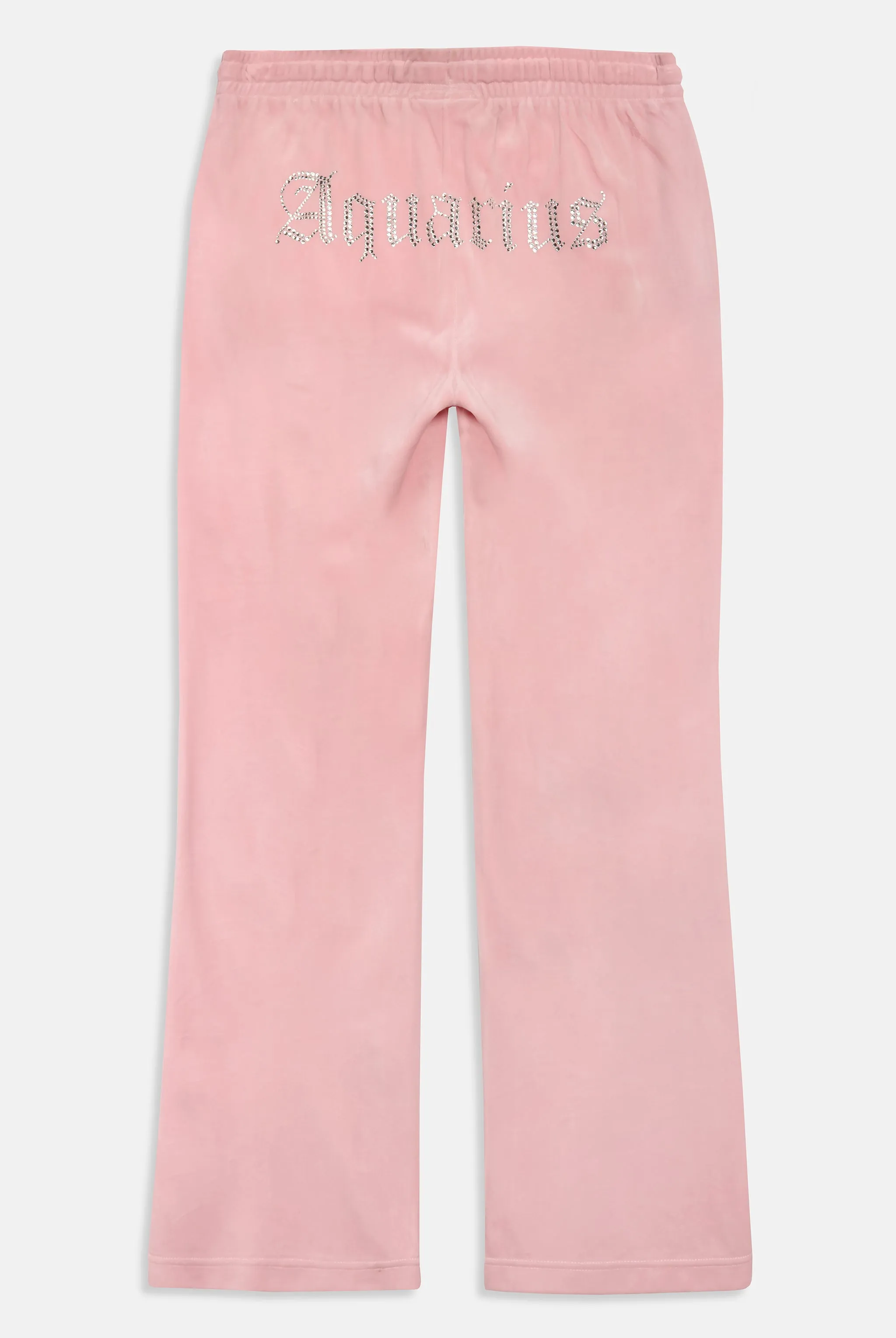 'AQUARIUS' JUICY PINK VELOUR DIAMANTÉ TRACKSUIT BOTTOM