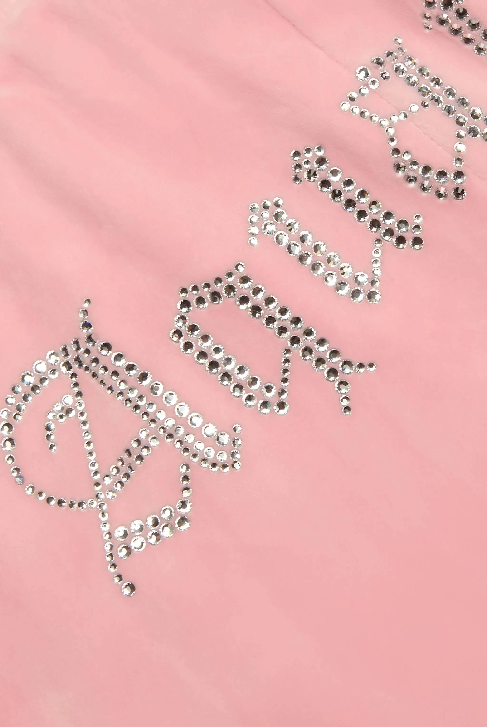 'AQUARIUS' JUICY PINK VELOUR DIAMANTÉ TRACKSUIT BOTTOM