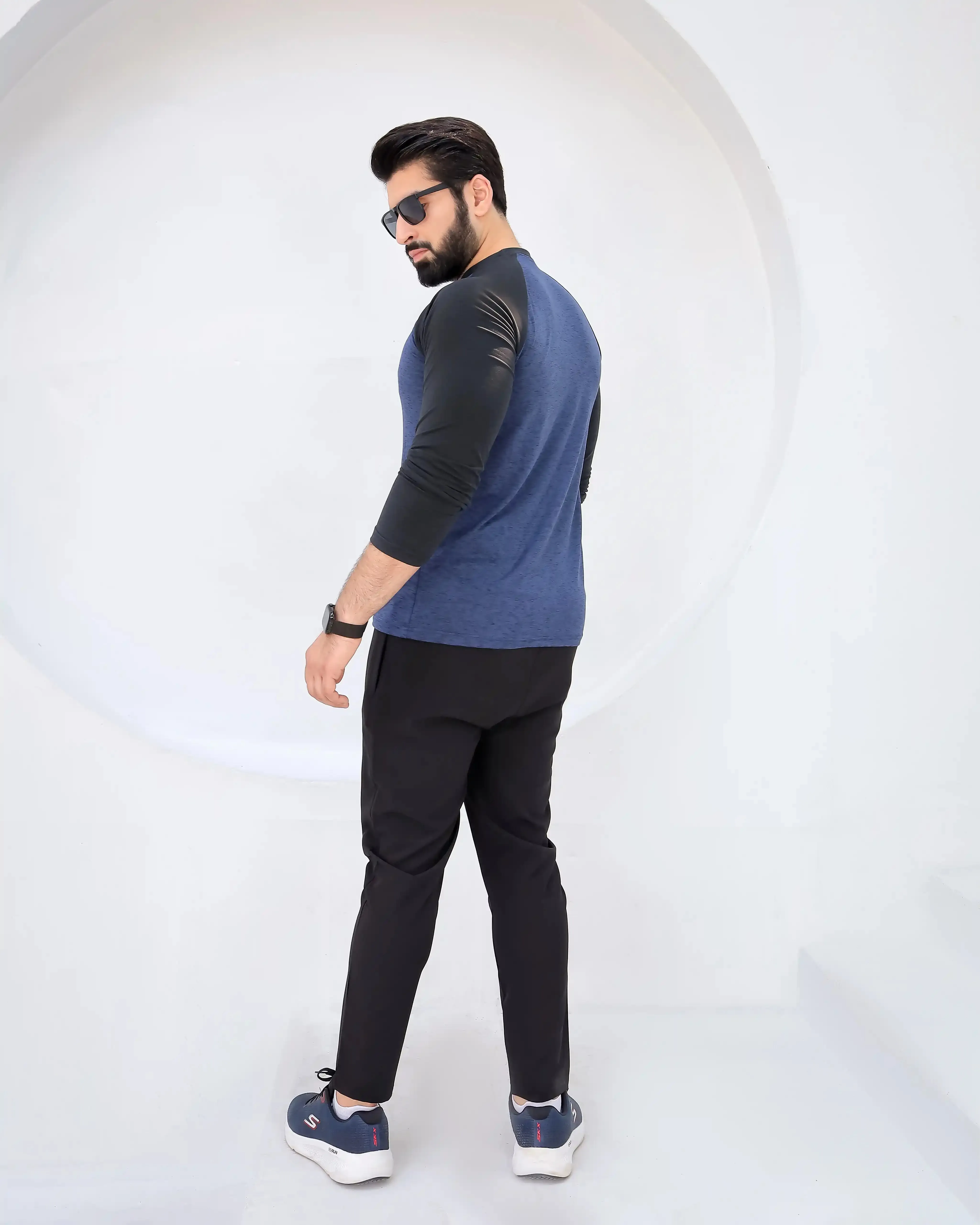 AURA - Spendex Textured Navy Twinset