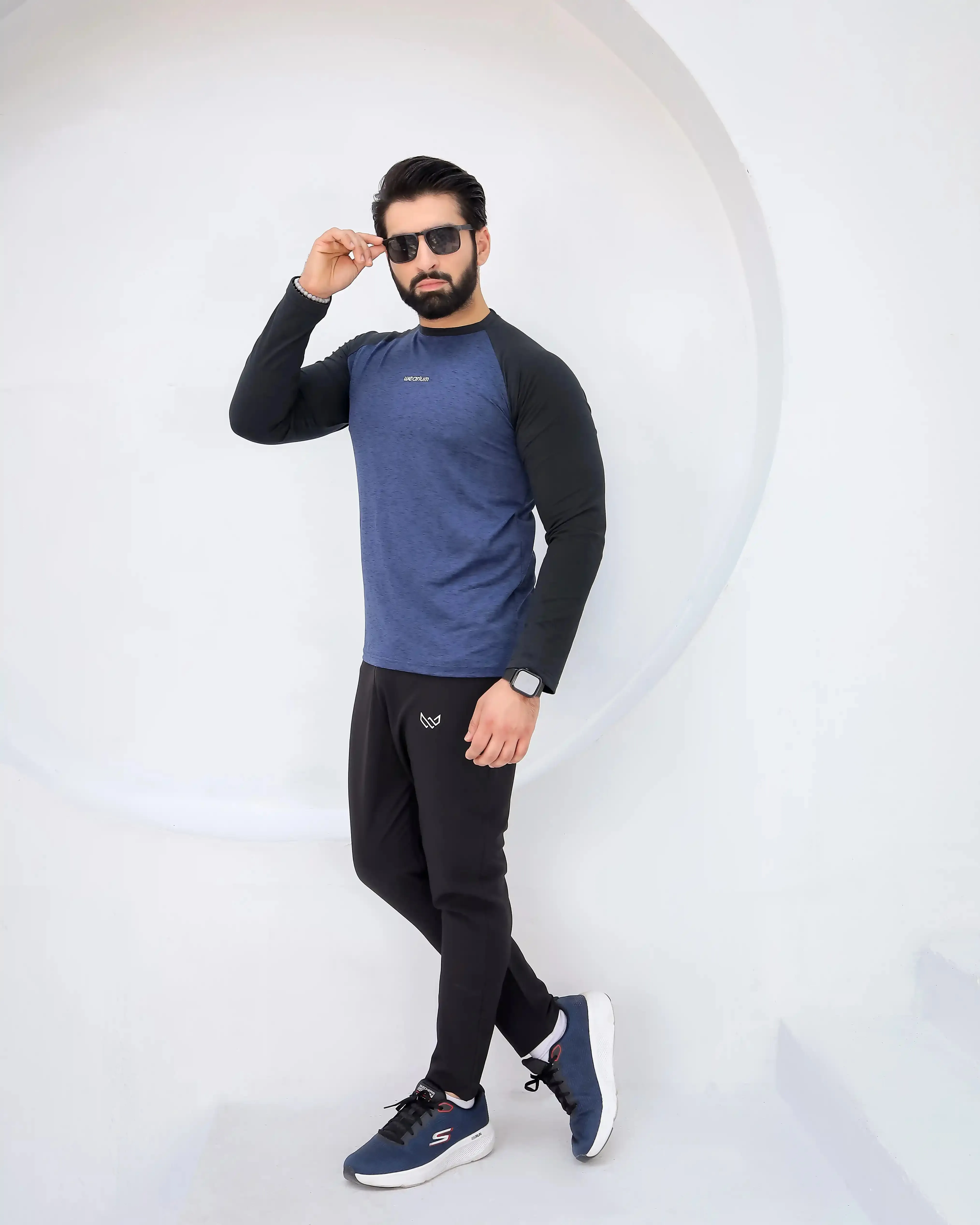 AURA - Spendex Textured Navy Twinset