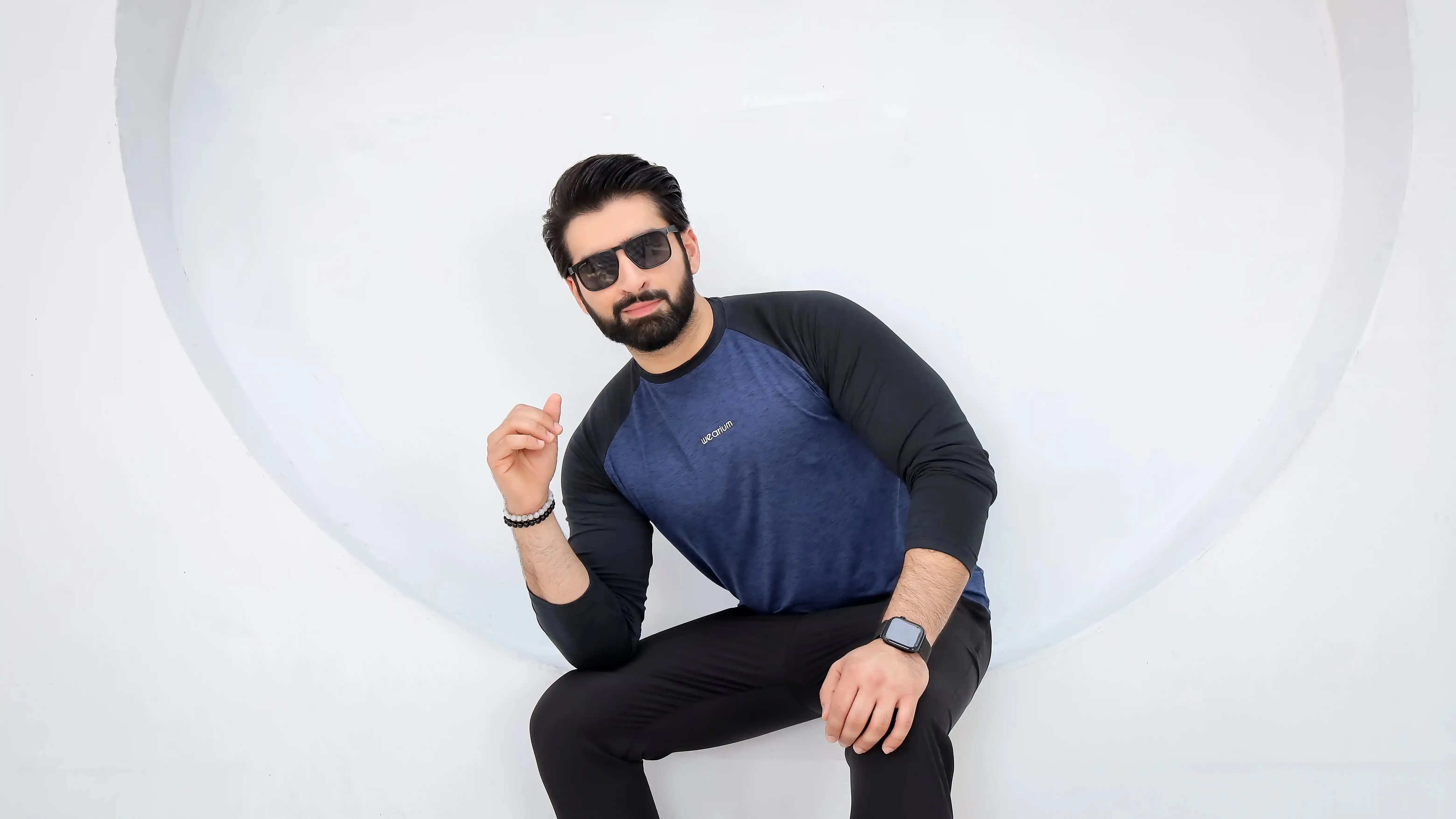 AURA - Spendex Textured Navy Twinset