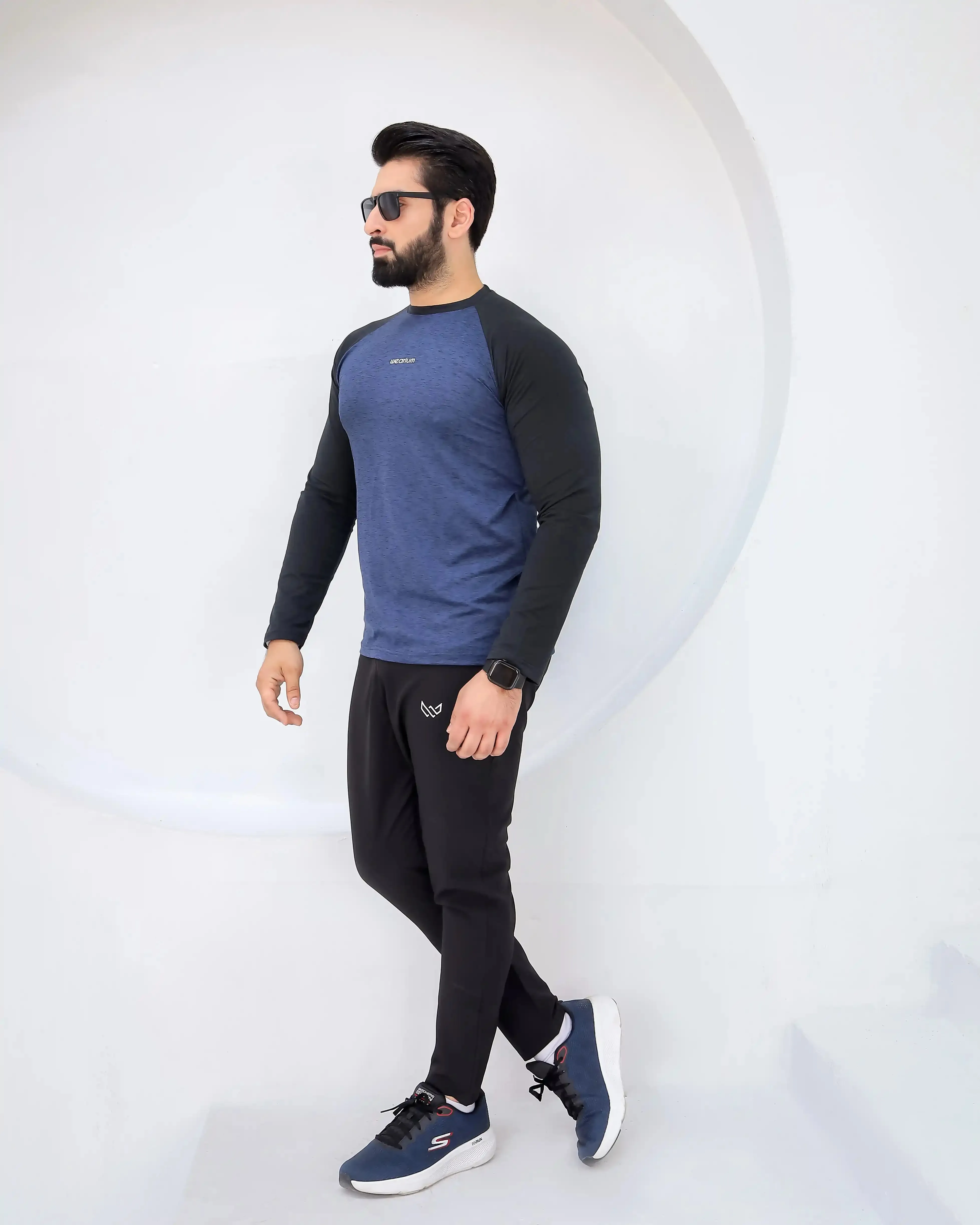 AURA - Spendex Textured Navy Twinset