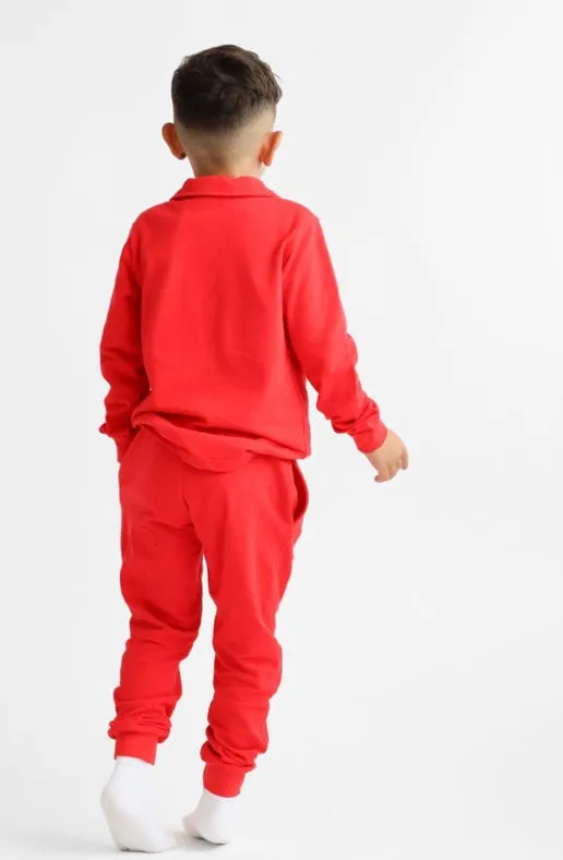 AW24 Harris Kids - Jaxon Red Boys Zip Through Tracksuit Set