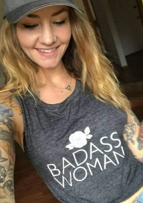 Badass Woman, Rose - Muscle Tank