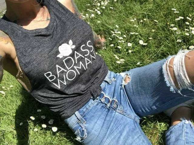 Badass Woman, Rose - Muscle Tank