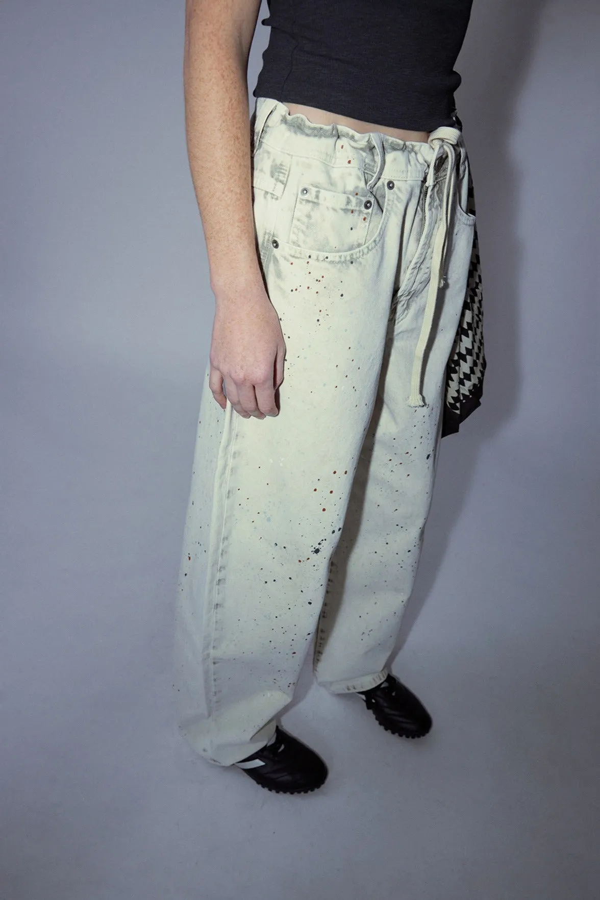 Banana-leg silhouette loose jeans | 2 color