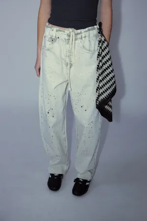 Banana-leg silhouette loose jeans | 2 color