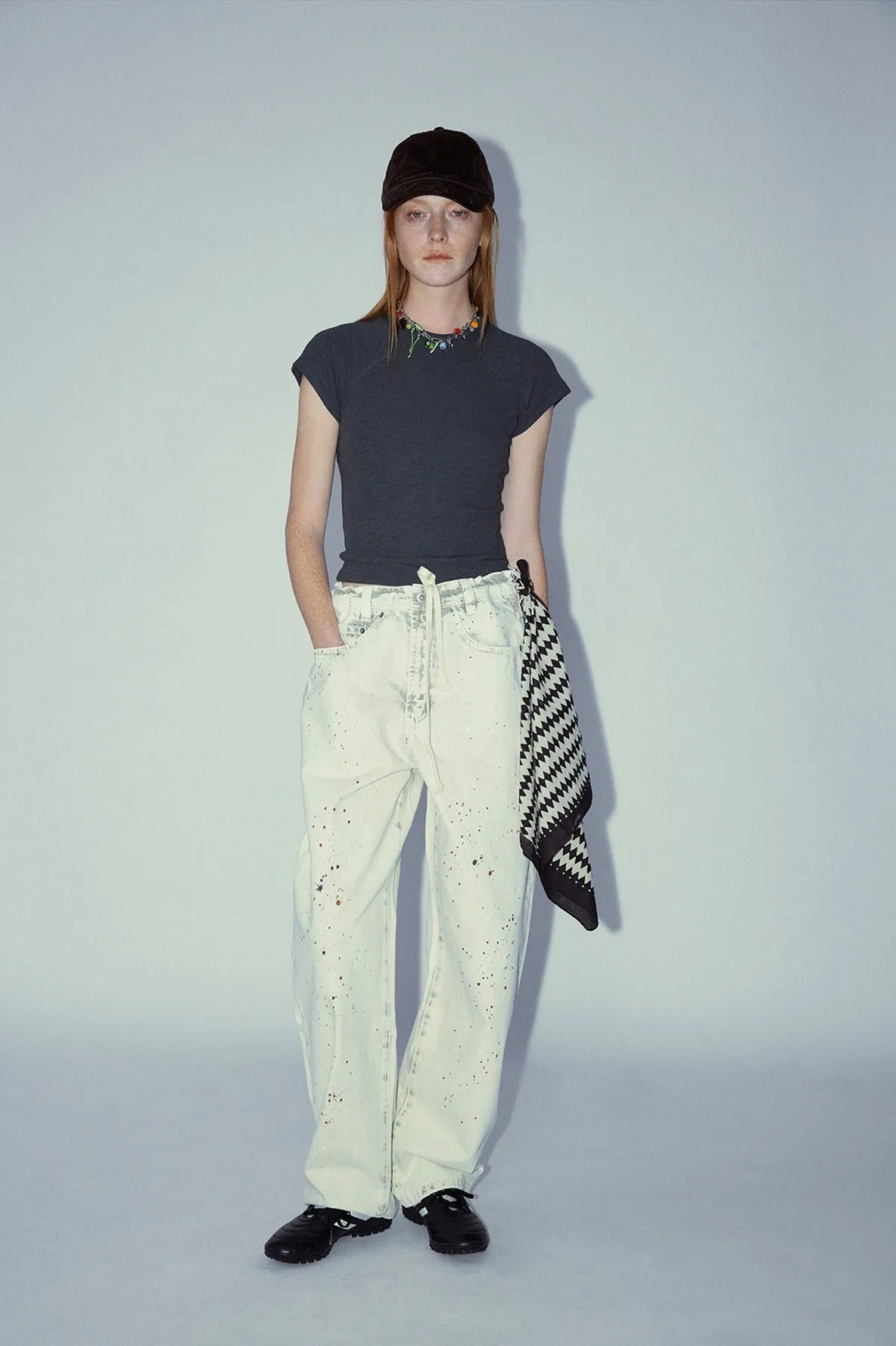Banana-leg silhouette loose jeans | 2 color