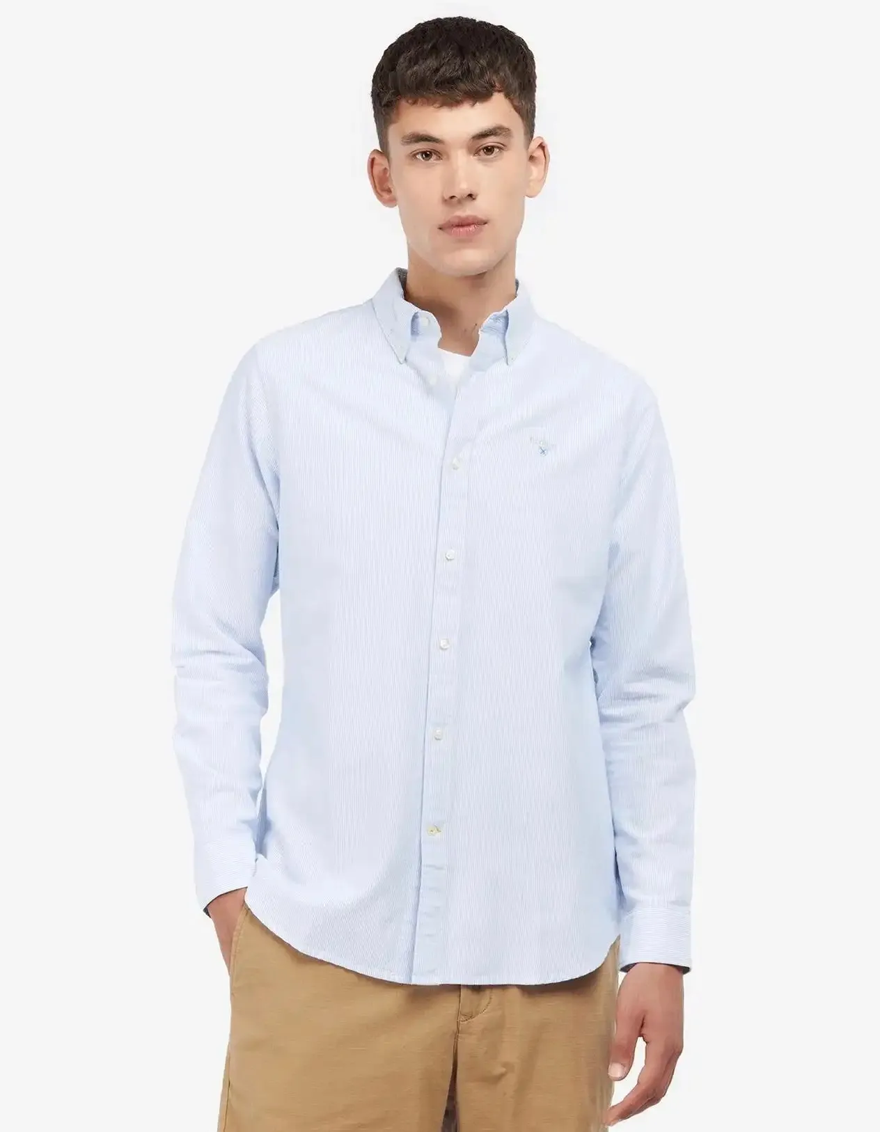 Barbour Mens Stripe Oxtown Shirt Sky Blue