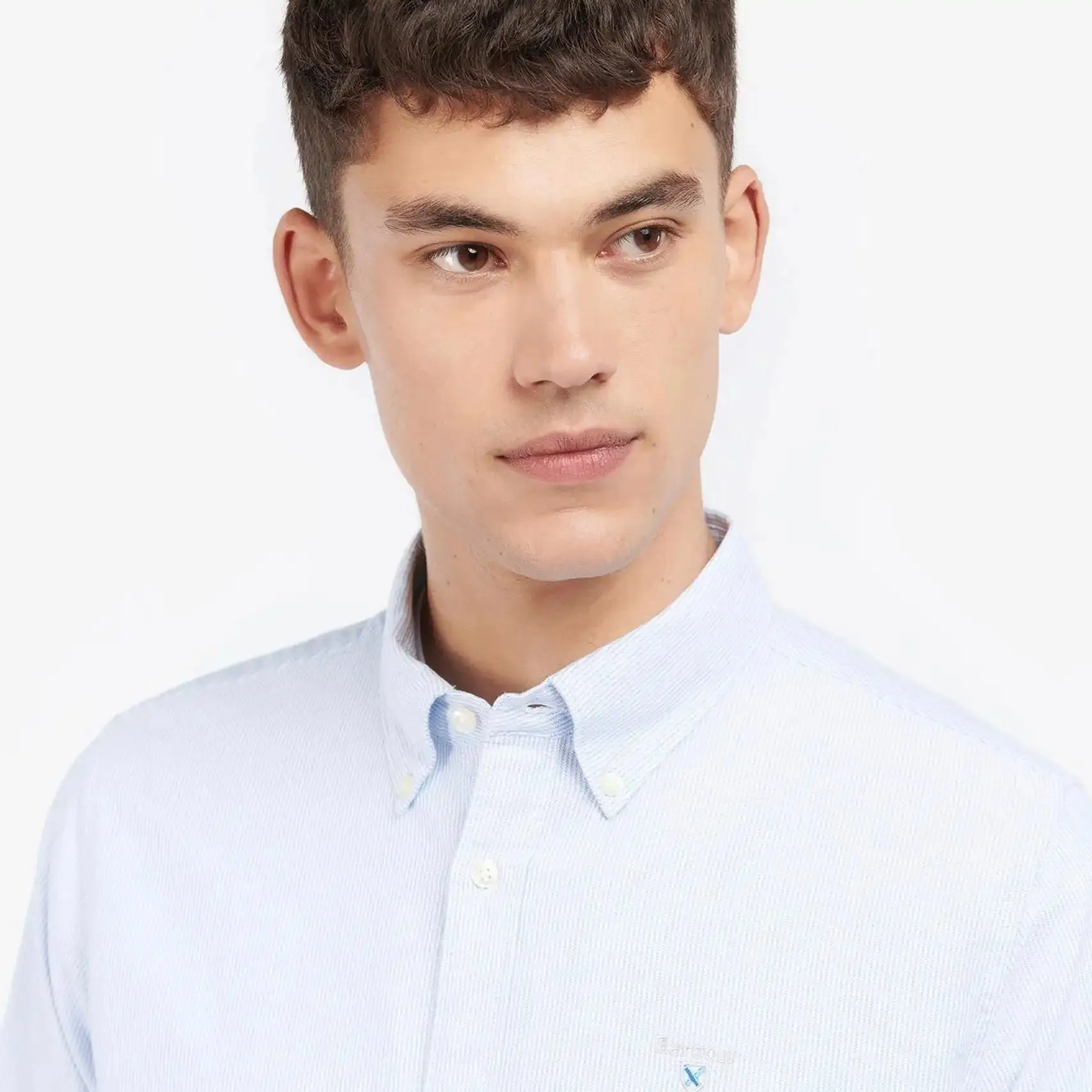 Barbour Mens Stripe Oxtown Shirt Sky Blue