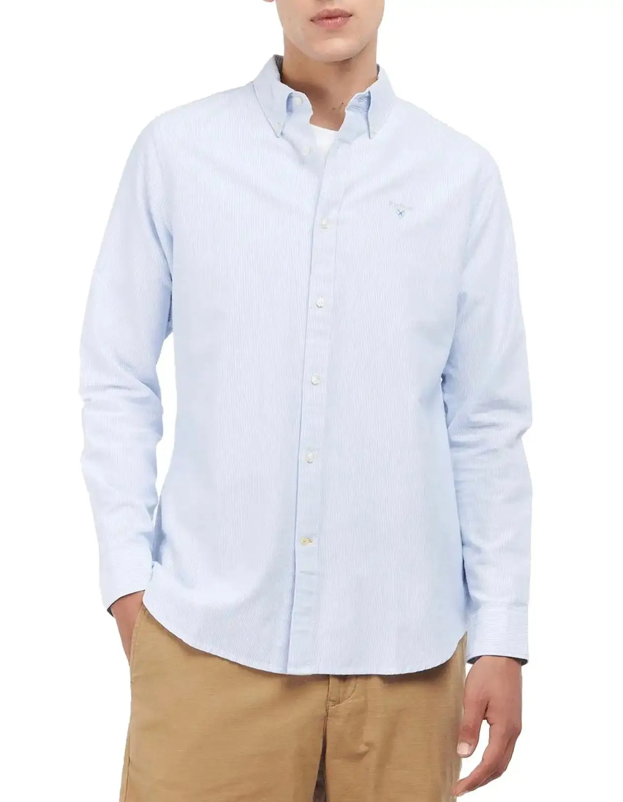 Barbour Mens Stripe Oxtown Shirt Sky Blue