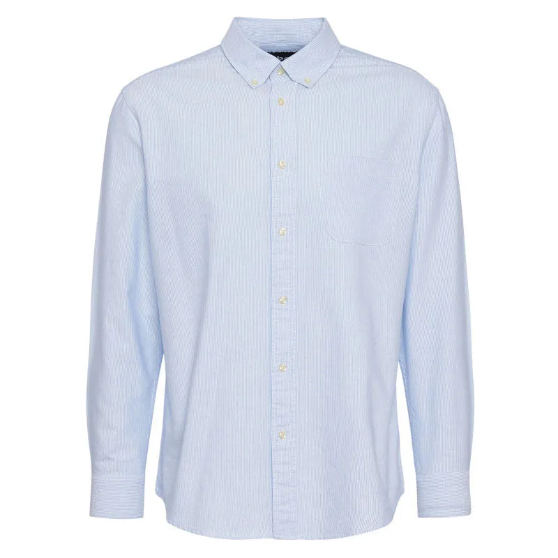 BARBOUR Striped Dunand OS Fit Oxford Shirt in Sky Blue