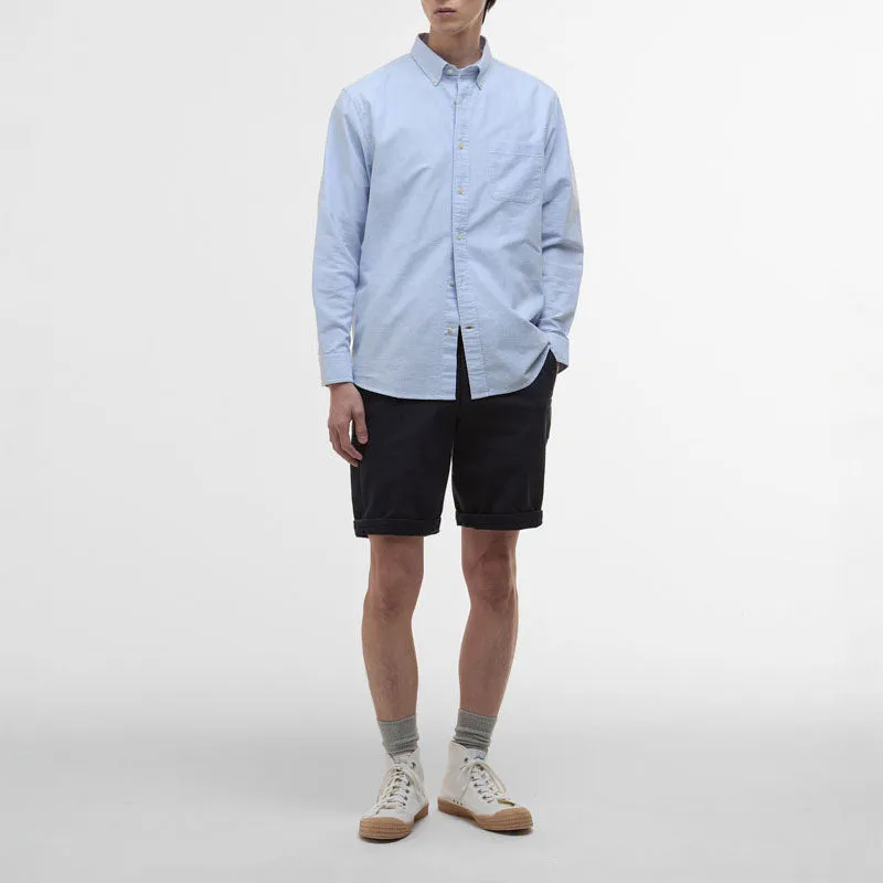 BARBOUR Striped Dunand OS Fit Oxford Shirt in Sky Blue