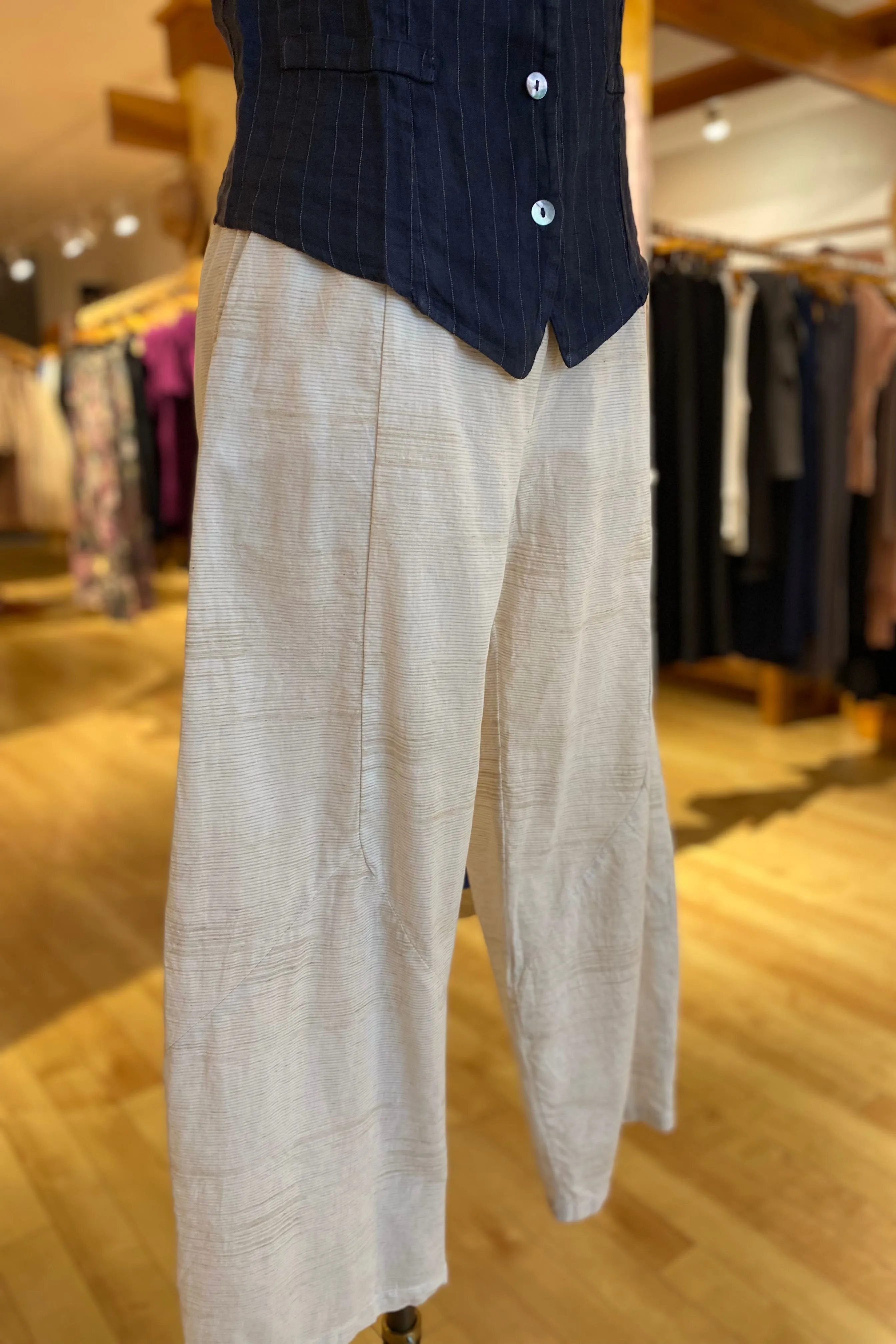 Barrel Crop Mini Stripe Pant