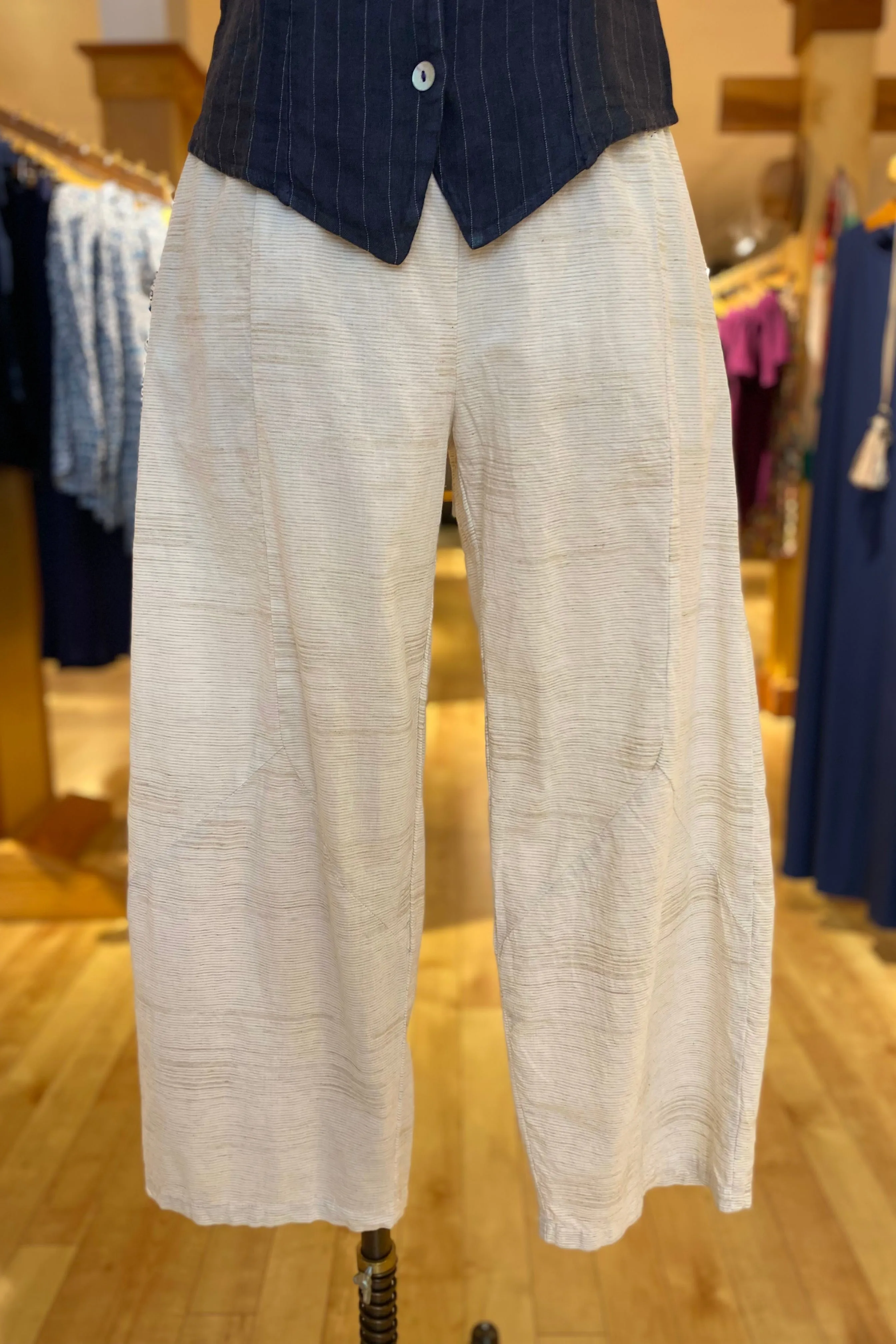 Barrel Crop Mini Stripe Pant