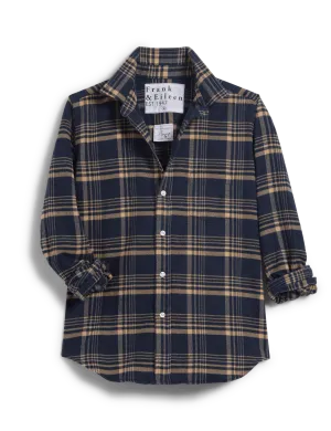 BARRY Navy and Brown Plaid, Italian Flannel