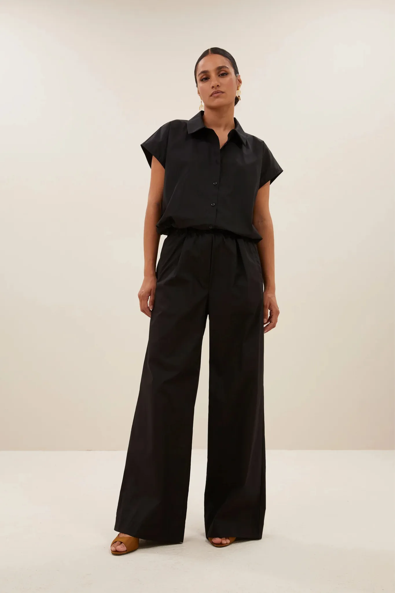 BENJI POPLIN PANTS - BLACK