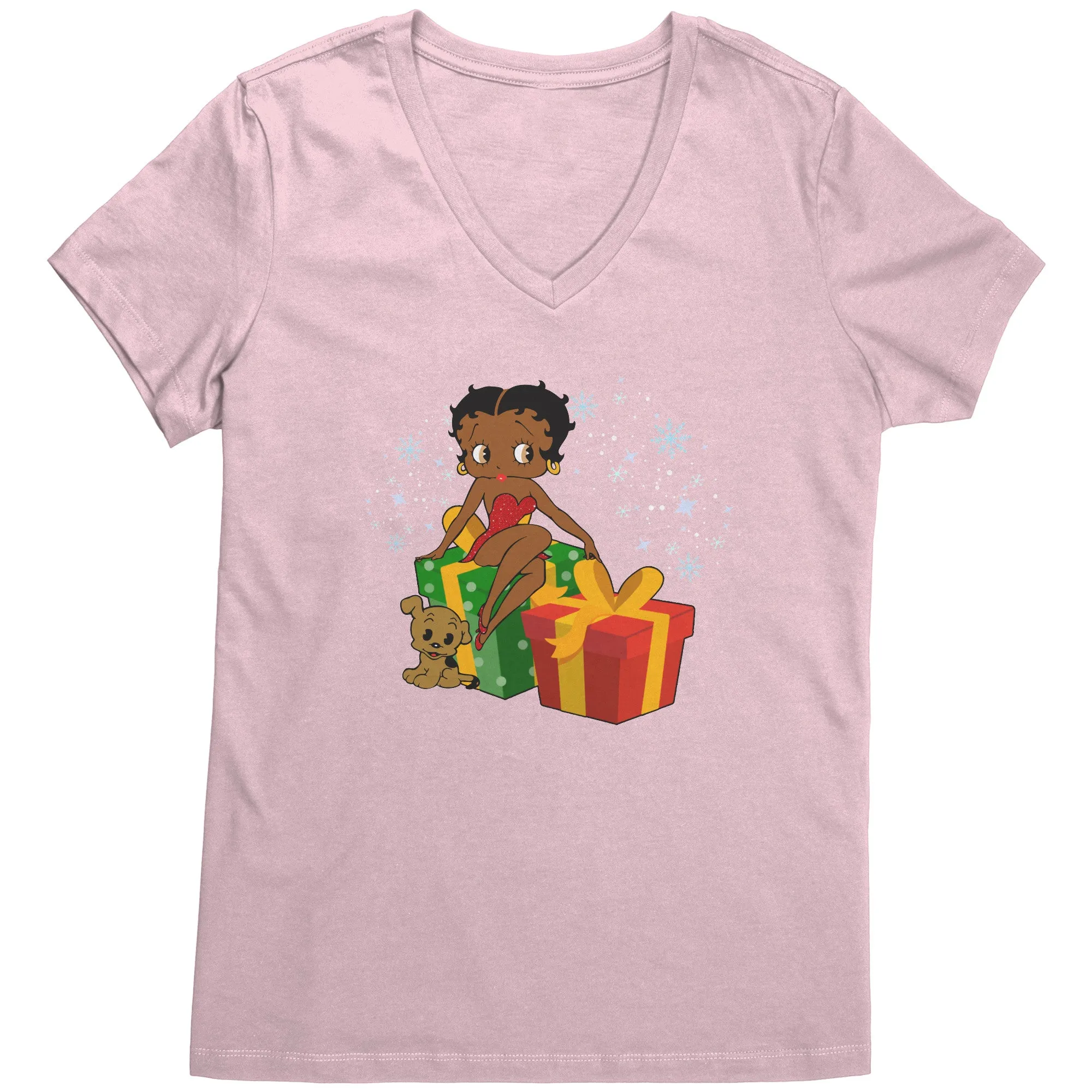 Betty Boop Christmas V-Neck Shirt, Feeling Jolly Shirt, Betty Boop Shirt, Betty Boop Vneck, Holiday Gift Christmas Gift For Her Graphic Tee