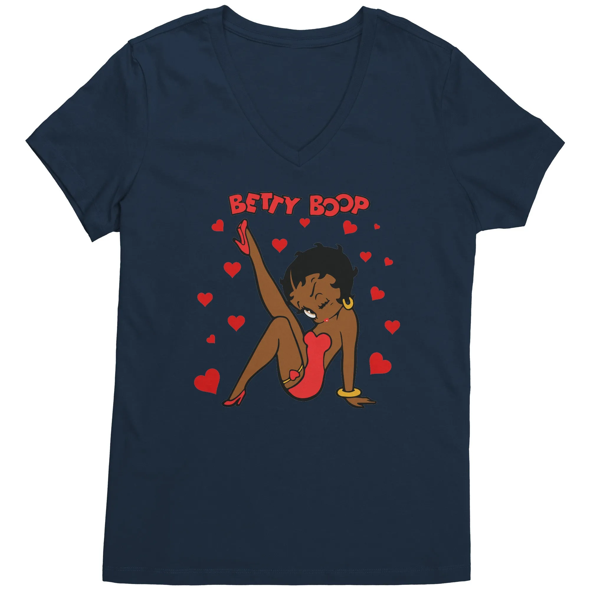 Betty Boop Shirt, Cute Betty Boop Tshirt, Betty Boop with Heart Shirt, Betty Boop Womens V-Neck, Betty Boop Womens Clothing, Christmas Gift