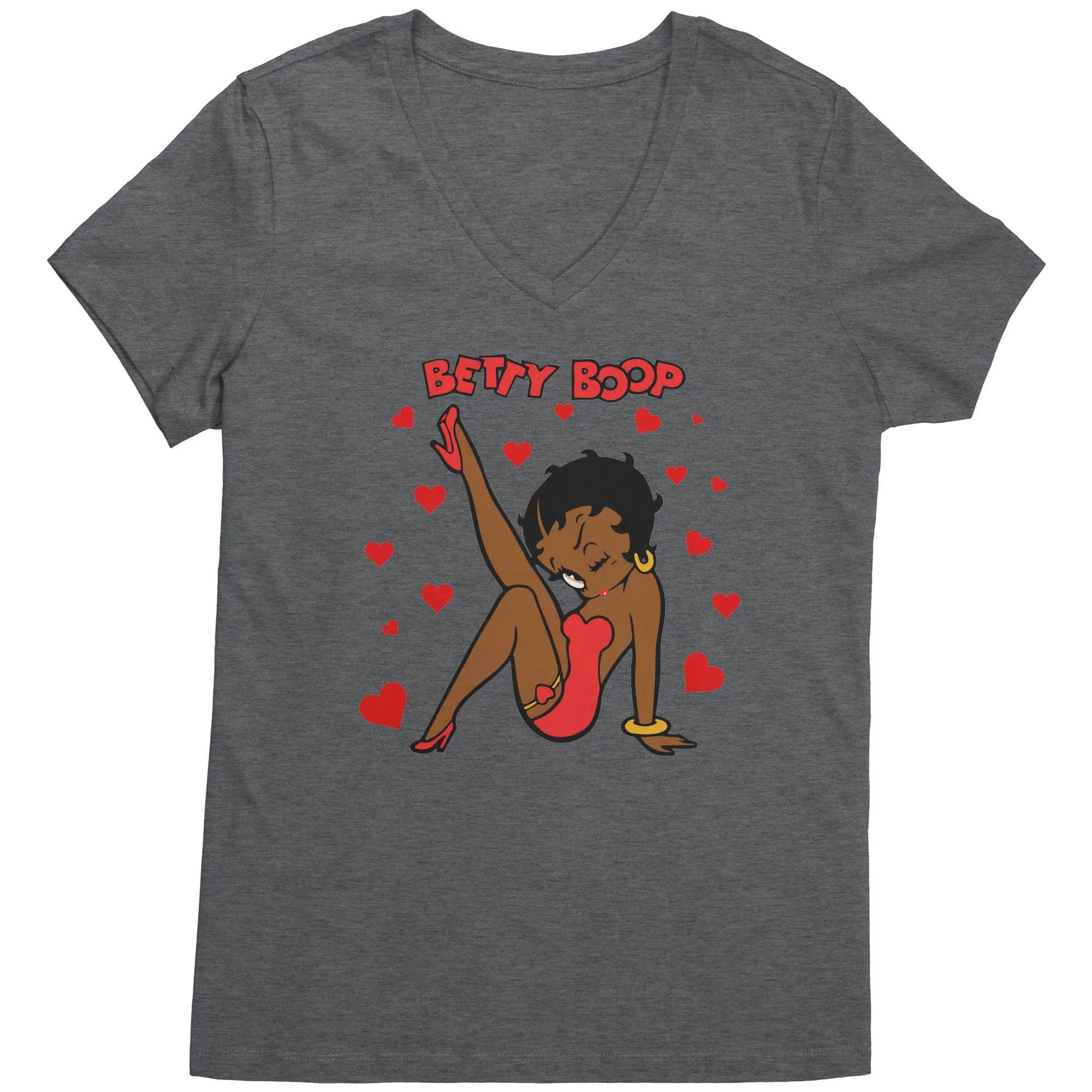 Betty Boop Shirt, Cute Betty Boop Tshirt, Betty Boop with Heart Shirt, Betty Boop Womens V-Neck, Betty Boop Womens Clothing, Christmas Gift