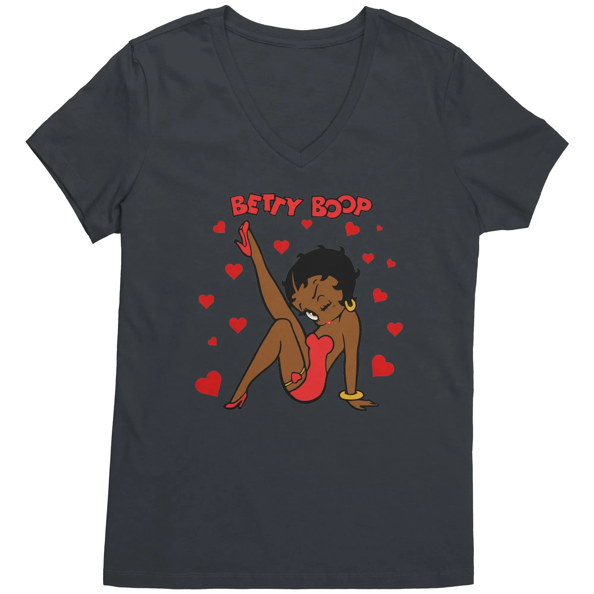 Betty Boop Shirt, Cute Betty Boop Tshirt, Betty Boop with Heart Shirt, Betty Boop Womens V-Neck, Betty Boop Womens Clothing, Christmas Gift