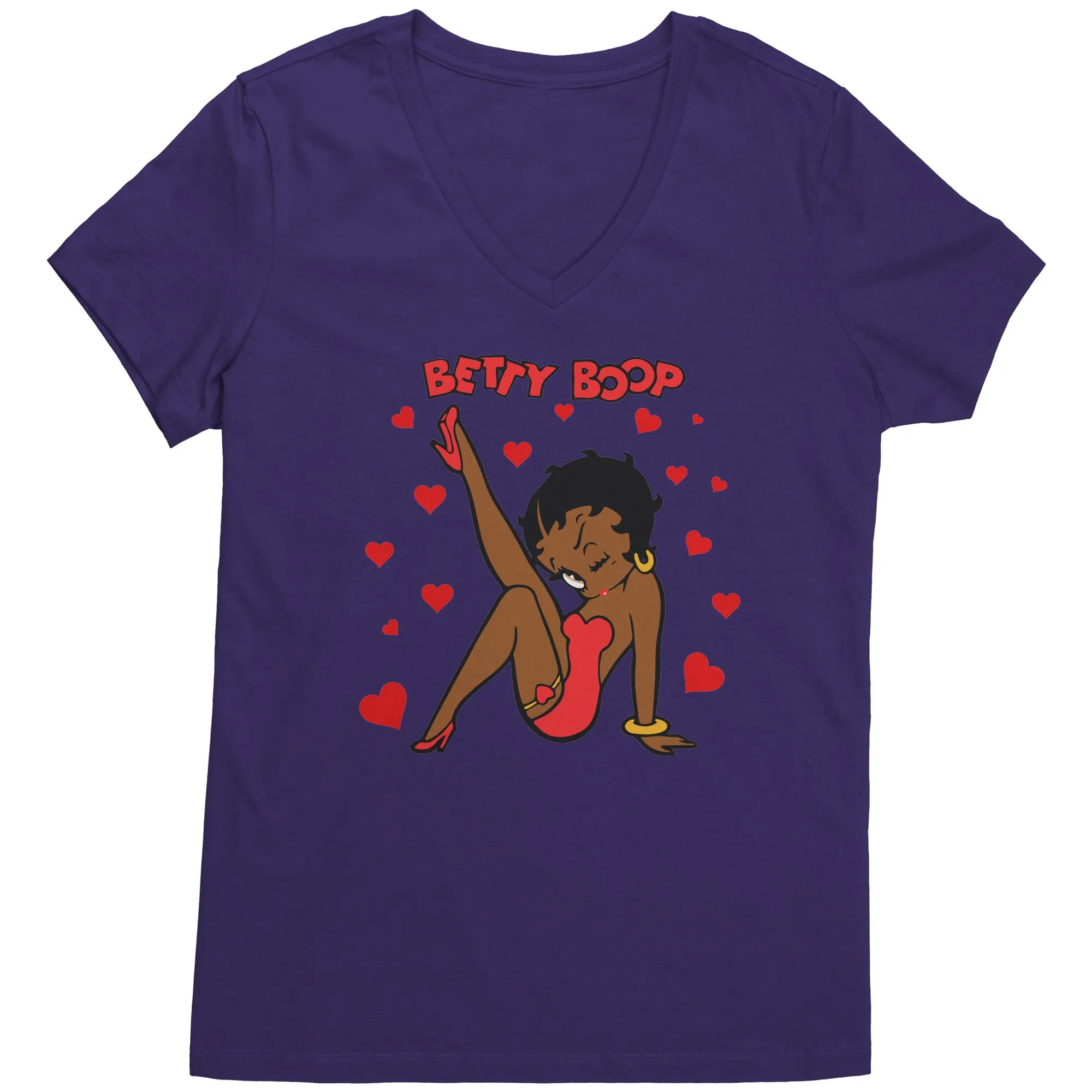 Betty Boop Shirt, Cute Betty Boop Tshirt, Betty Boop with Heart Shirt, Betty Boop Womens V-Neck, Betty Boop Womens Clothing, Christmas Gift