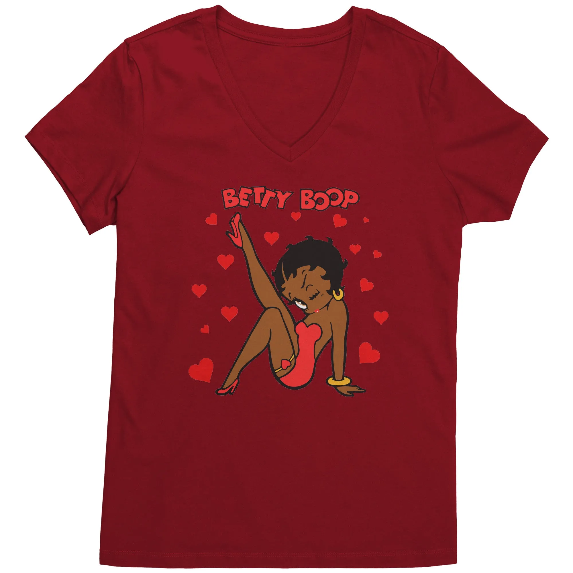 Betty Boop Shirt, Cute Betty Boop Tshirt, Betty Boop with Heart Shirt, Betty Boop Womens V-Neck, Betty Boop Womens Clothing, Christmas Gift