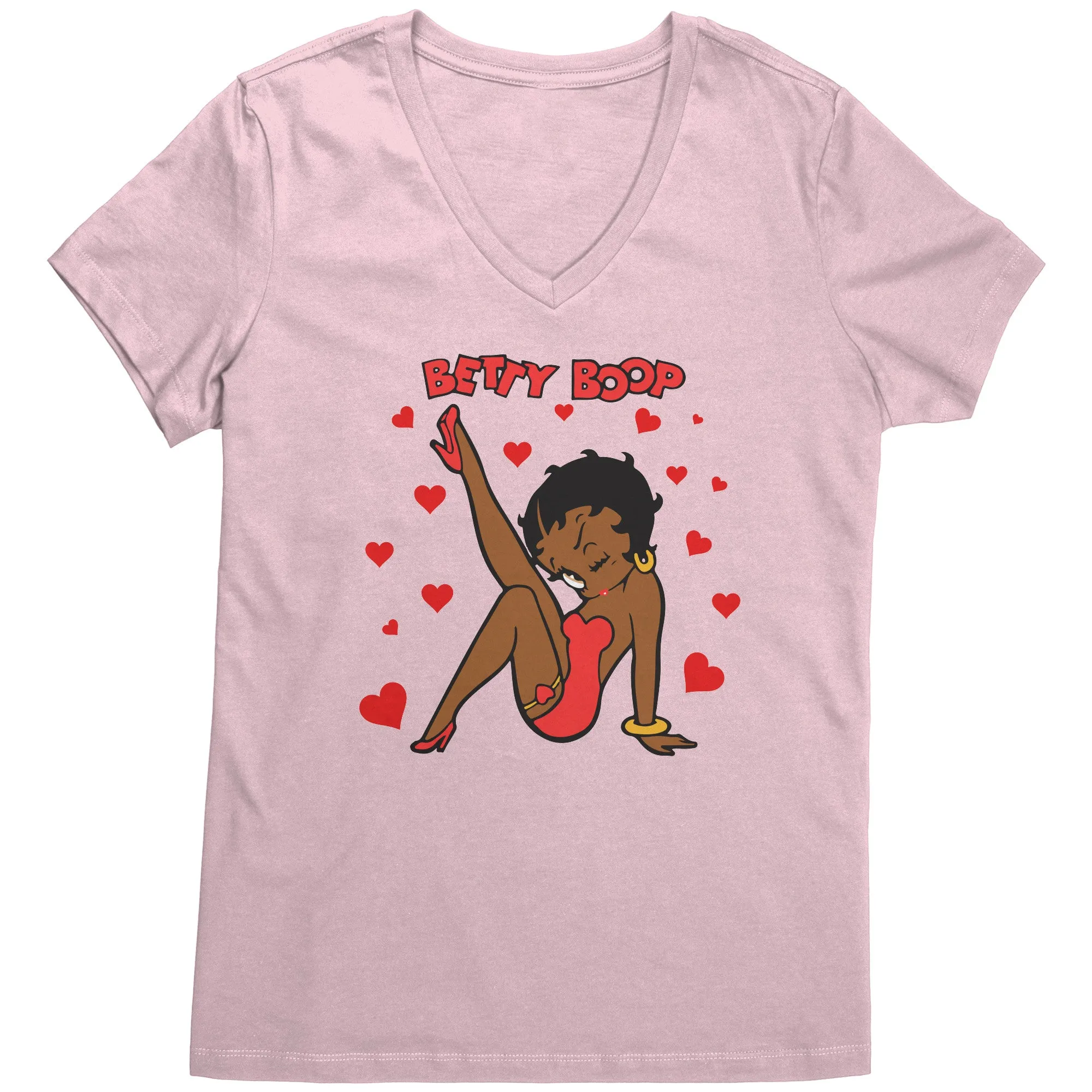 Betty Boop Shirt, Cute Betty Boop Tshirt, Betty Boop with Heart Shirt, Betty Boop Womens V-Neck, Betty Boop Womens Clothing, Christmas Gift