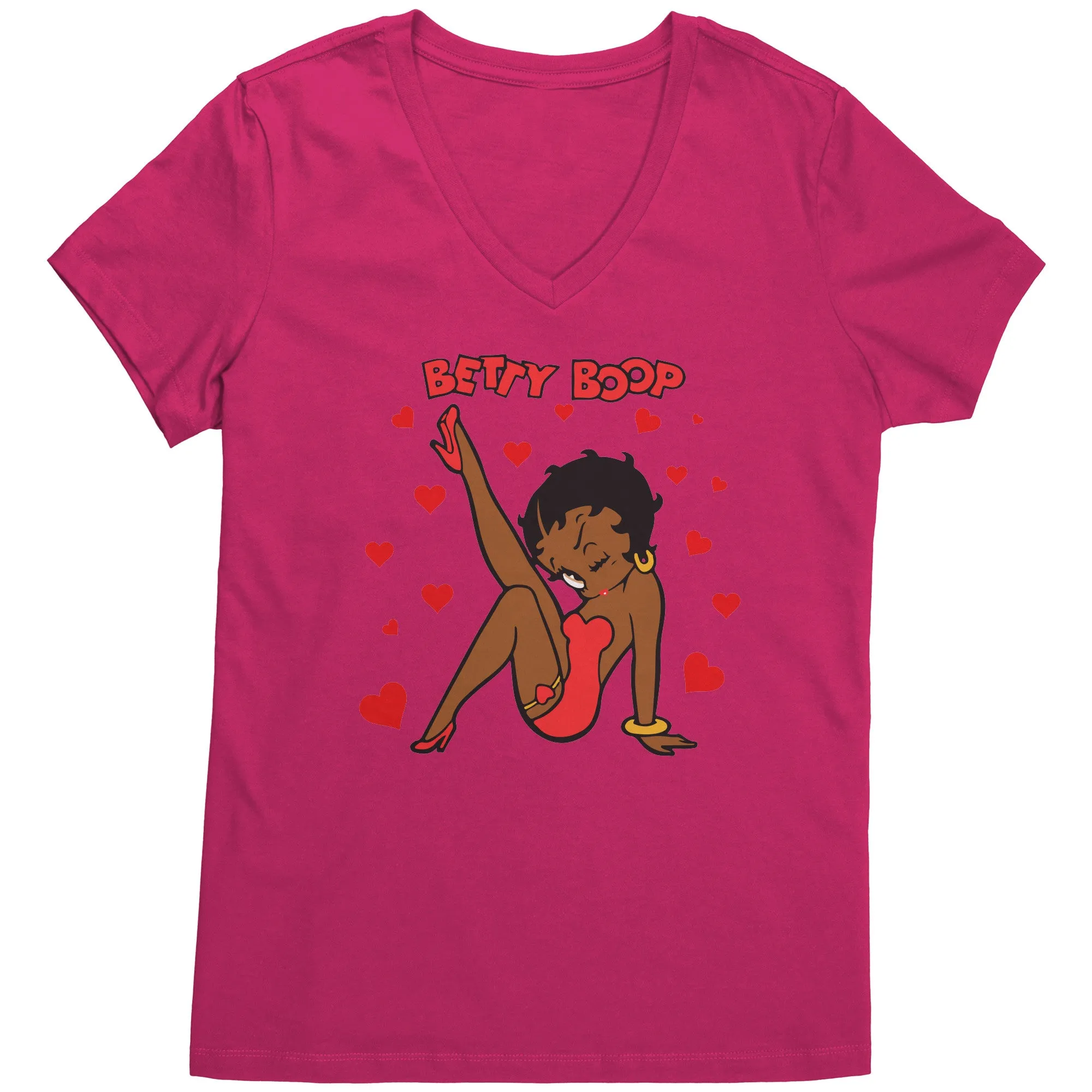 Betty Boop Shirt, Cute Betty Boop Tshirt, Betty Boop with Heart Shirt, Betty Boop Womens V-Neck, Betty Boop Womens Clothing, Christmas Gift